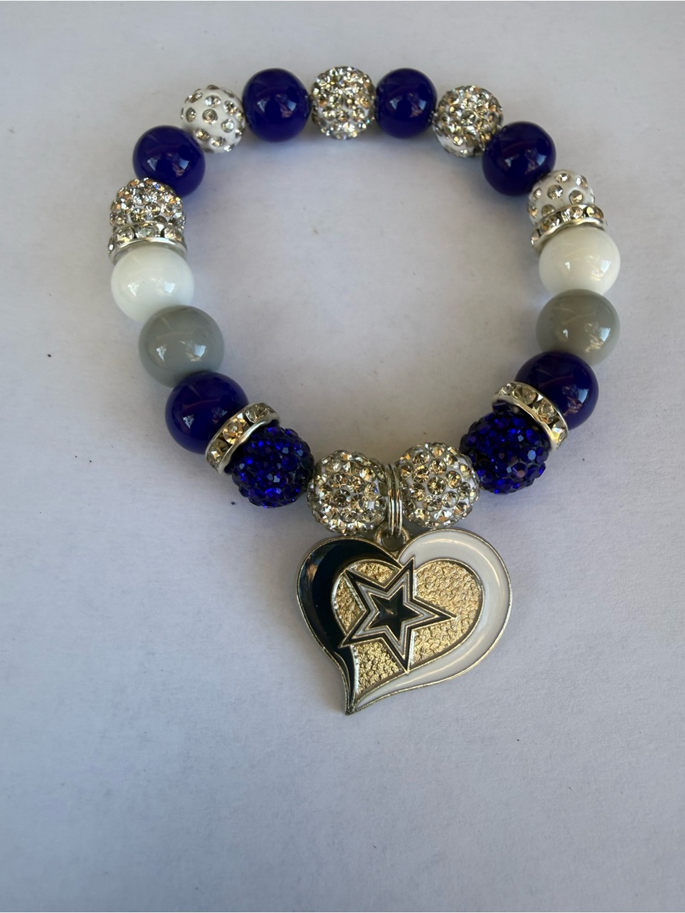 NFL Dallas Cowboys Blue, White & Gray Beaded Charm Bracelet Set - Picture 2 of 4